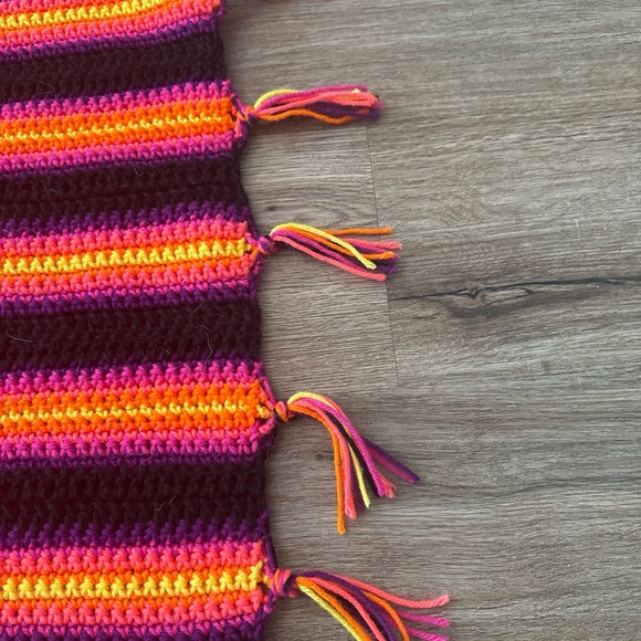 Colorful Striped crochet shawl - Picture 3 of 3